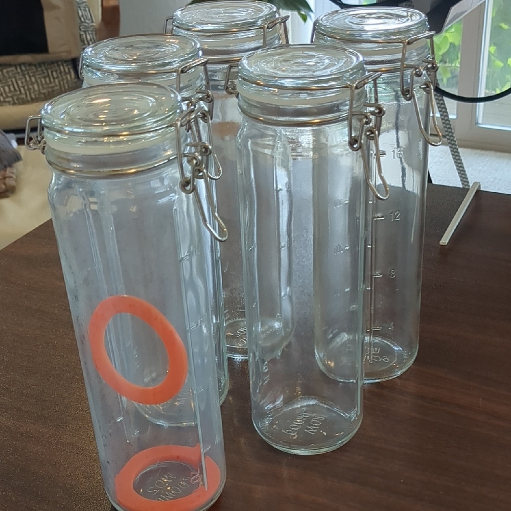 5 20 oz flip top pickling jars